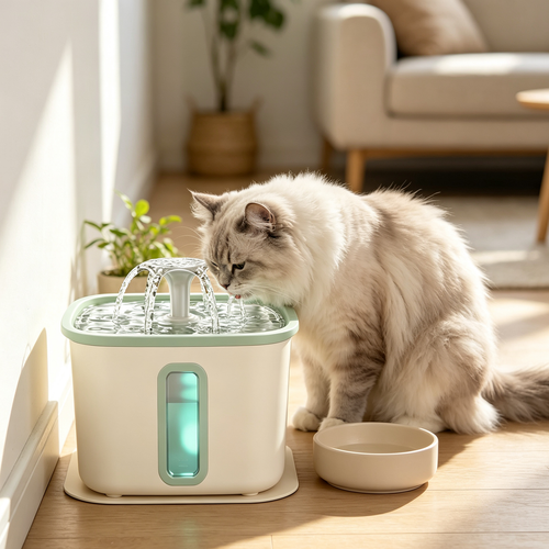 Innovation Award Winner Stainless Steel Cat Water Fountain, 108oz/3.2L Automatic Pet Fountain Dog Water Dispenser with 3 Replacement Filters & Silicone Mat, Gifts for Cats, Dogs